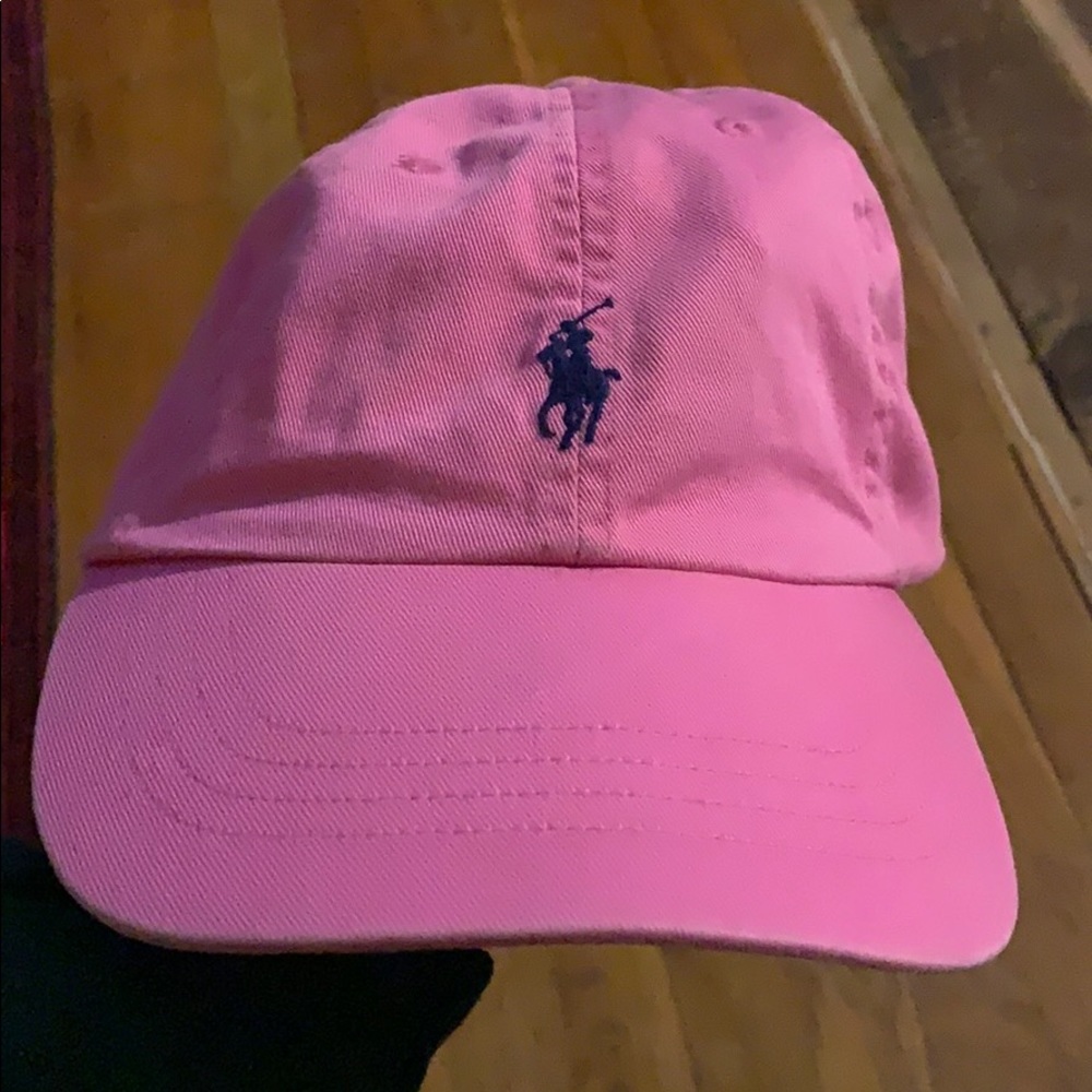 Pink polo hat cap